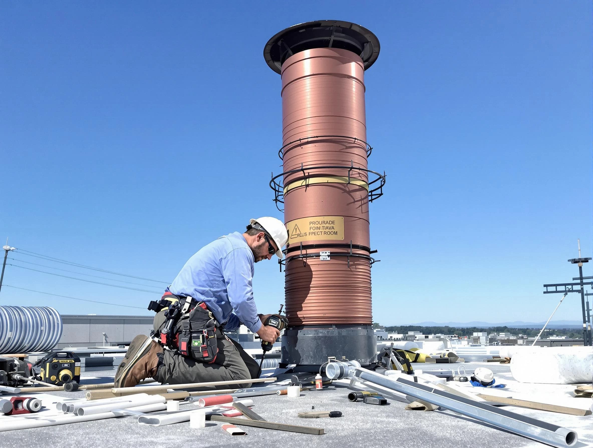 Installed chimney liner by Scottdale Chimney Sweep in Scottdale, GA