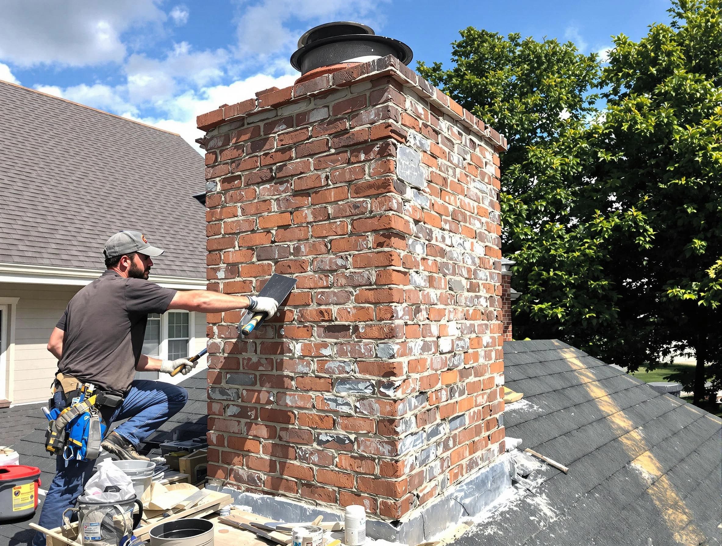 Completed chimney rebuild by Scottdale Chimney Sweep in Scottdale, GA