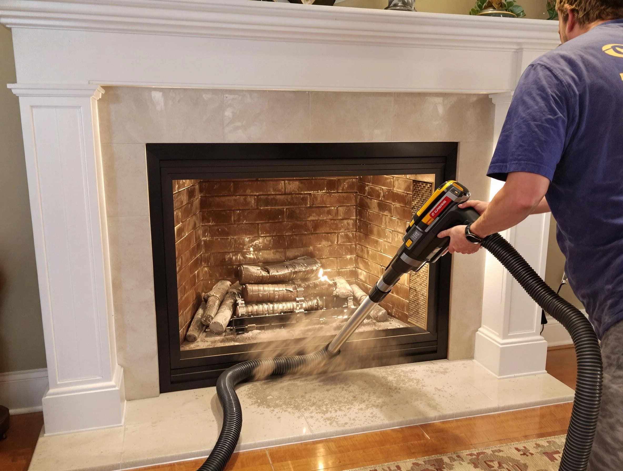 Fireplace cleaning performed by Scottdale Chimney Sweep in Scottdale, GA
