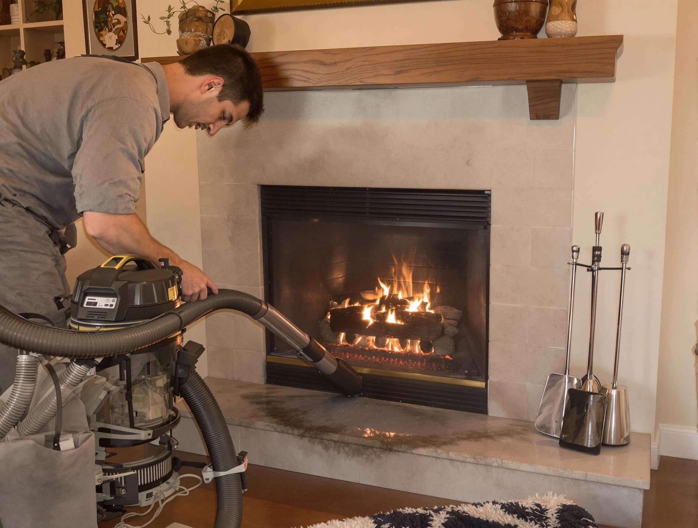 Routine fireplace upkeep by Scottdale Chimney Sweep in Scottdale, GA