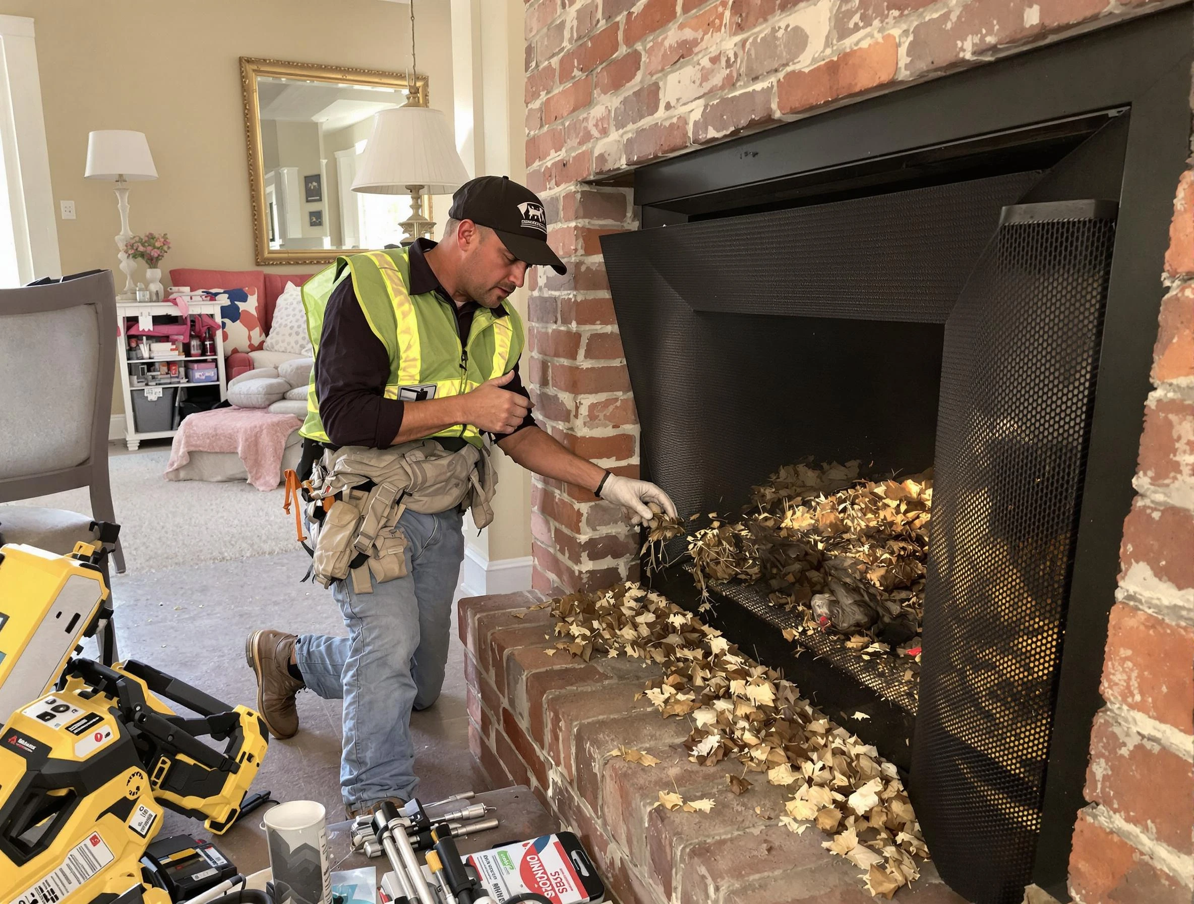 Safe screening installation by Scottdale Chimney Sweep in Scottdale, GA