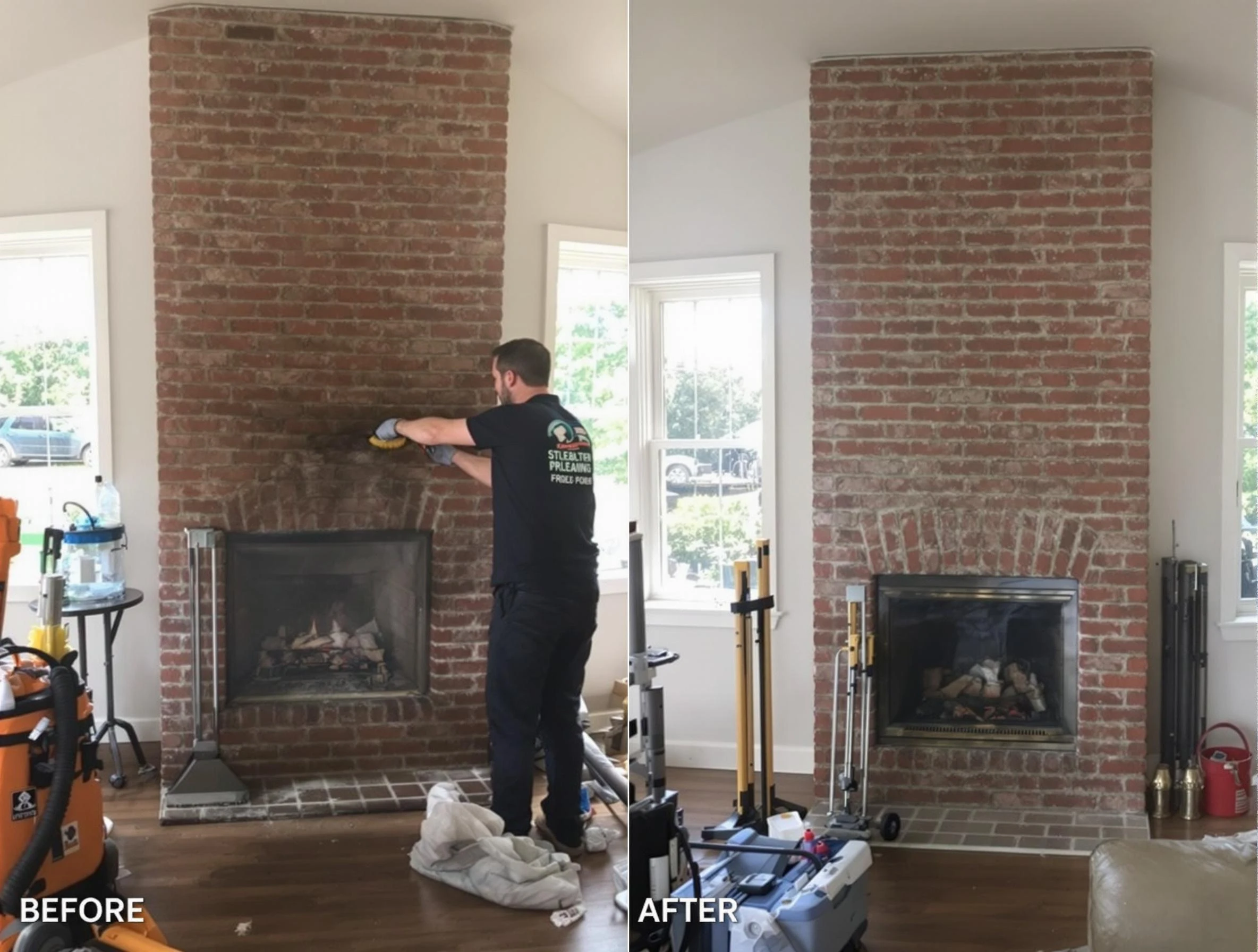 Finished chimney sweeping service by Scottdale Chimney Sweep in Scottdale, GA