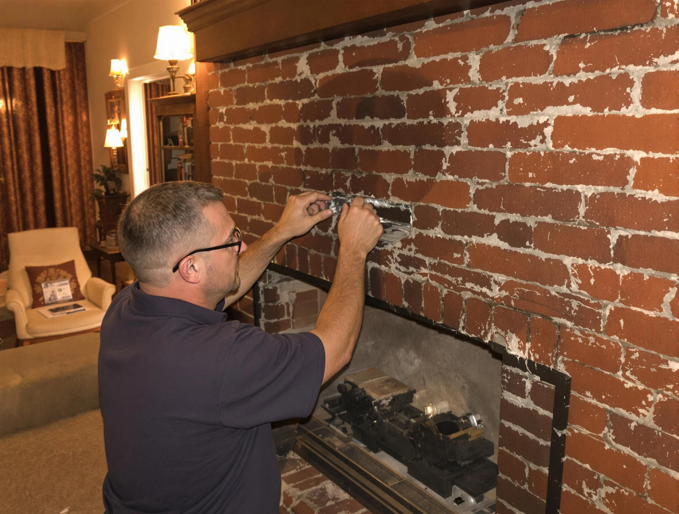 Scottdale Chimney Sweep expert fixing a fireplace in Scottdale, GA